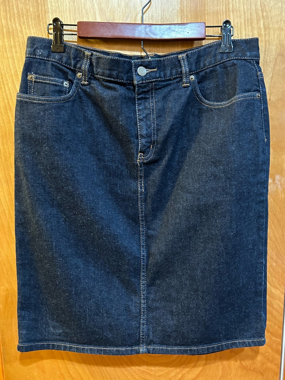 Lauren Ralph Lauren Dark Blue Wash Straight Denim Skirt- Size 10